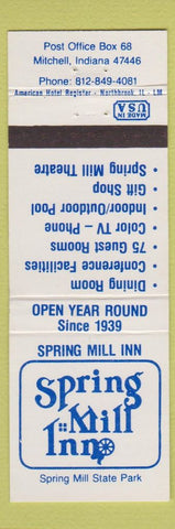 Matchbook Cover - Spring Mill Inn Mitchell IN