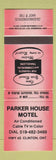 Matchbook Cover - Parker House Motel Clinton ON RED