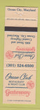 Matchbook Cover - Ocean Club Restaurant Gateway Hotel Ocean City MD