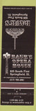 Matchbook Cover - Baur's Restaurant Springfield IL
