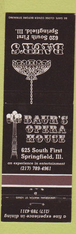 Matchbook Cover - Baur's Restaurant Springfield IL