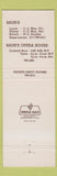 Matchbook Cover - Baur's Restaurant Springfield IL