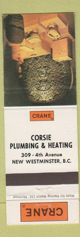 Matchbook Cover - Crane Bathroom fixtures New Westminster BC Corsie Plumbing