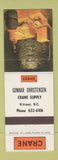 Matchbook Cover - Crane Bathroom Fixtures Kitimat BC Gunnar Christensen