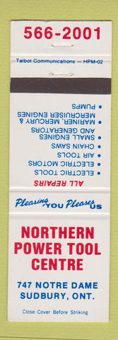 Matchbook Cover - Northern Power Tool Centre Sudbury ON