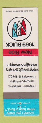 Matchbook Cover - 1969 Buick Valparasio IN PRINTING ERROR