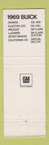 Matchbook Cover - 1969 Buick Valparasio IN PRINTING ERROR