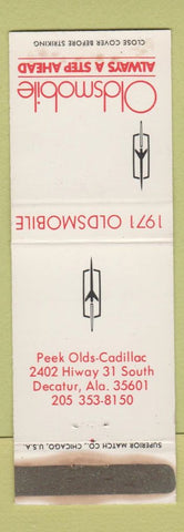 Matchbook Cover - 1971 Oldsmobile Decatur AL WORN
