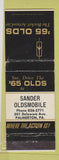 Matchbook Cover - 1965 Oldsmobile  Sander Palmerton PA WEAR