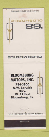 Matchbook Cover - 1968 Oldsmobile Bloomsburg PA WEAR