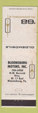Matchbook Cover - 1968 Oldsmobile Bloomsburg PA WEAR