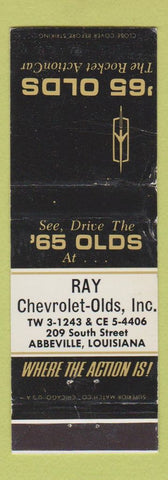 Matchbook Cover - 1965 Oldsmobile Ray Chevrolet Abbeville LA WORN