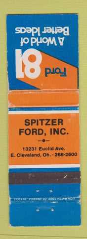 Matchbook Cover - 1981 Ford Spitzer East Cleveland OH WORN