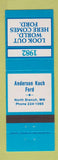 Matchbook Cover - 1982 Ford Anderson Koch North Branch MN