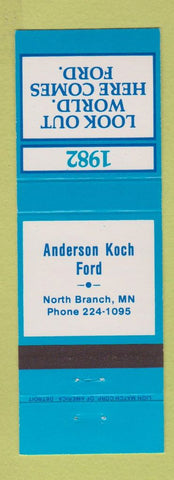 Matchbook Cover - 1982 Ford Anderson Koch North Branch MN