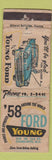 Matchbook Cover - 1958 Ford Young Charlotte NC POOR