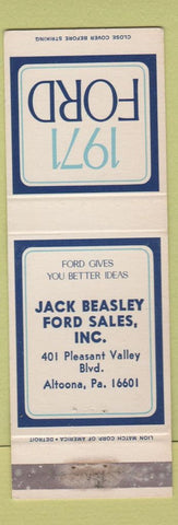 Matchbook Cover - 1971 Ford Jack Beasley Altoona PA WEAR