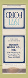 Matchbook Cover - 1971 Ford Huston Huntingdon PA WORN