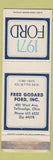Matchbook Cover - 1971 Ford Fred Godard Tallmadge OH WEAR