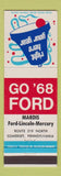 Matchbook Cover - 1968 Ford Lincoln Mercury Madris Somerset PA