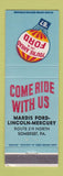 Matchbook Cover - 1967 Ford Lincoln Mercury Madris Somerset PA