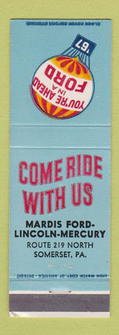 Matchbook Cover - 1967 Ford Lincoln Mercury Madris Somerset PA