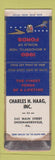 Matchbook Cover - 1960 Ford Charles Haag Shoemakersville PA POOR