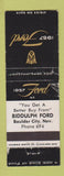 Matchbook Cover - 1957 Ford Biddulph Boulder City NV low phone WORN