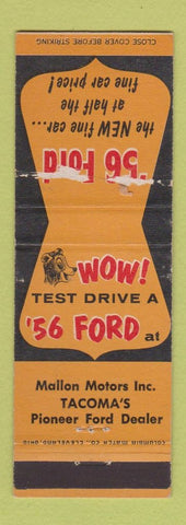 Matchbook Cover - 1956 Ford Tacoma WA PAPER LOSS WORN