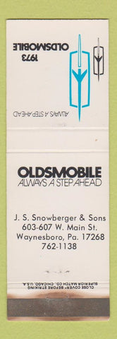 Matchbook Cover - 1973 Oldsmobile Waynesboro PA WORN