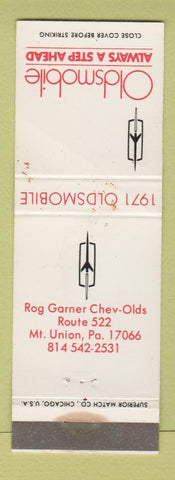 Matchbook Cover - 1971 Oldsmobile Mount Union PA WORN