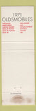 Matchbook Cover - 1971 Oldsmobile Bidwell Chevrolet Port Allegany PA WORN