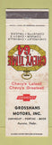 Matchbook Cover - 1964 Chevrolet Grosshans Pontiac Buick Aurora NE WORN STAINED