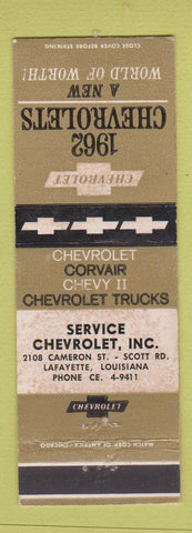 Matchbook Cover - 1962 Chevrolet Lafayette LA WORN STAINED
