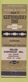Matchbook Cover - 19672 Chevrolet Keller Cheektowaga NY WORN