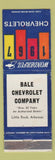 Matchbook Cover - 1967 Chevrolet Bale Little Rock AR WEAR