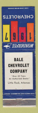 Matchbook Cover - 1967 Chevrolet Bale Little Rock AR WEAR