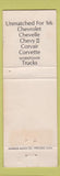 Matchbook Cover - 1966 Chevrolet Larson Superior WI WORN