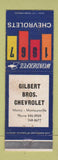 Matchbook Cover - 1967 Chevrolet Gilbert Bros Muncy Montoursville PA WORN