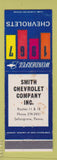 Matchbook Cover - 1967 Chevrolet Smith Selinsgrove PA WORN