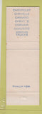 Matchbook Cover - 1967 Chevrolet Smith Selinsgrove PA WORN