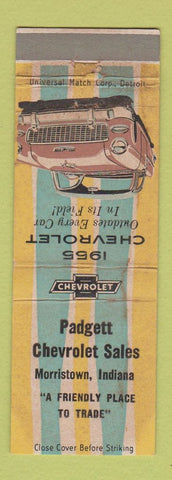 Matchbook Cover - 1955 Chevrolet Padgett Morristown IN POOR