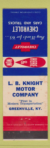 Matchbook Cover - 1965 Chevrolet LB Knight Greenville KY WEAR