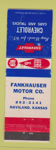 Matchbook Cover - 1965 Chevrolet Fankhauser Haviland KS WEAR