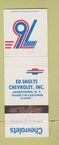 Matchbook Cover - 1976 Chevrolet Ed Shults Jamestown NY WEAR