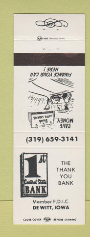 Matchbook Cover - 1st Central Bank DeWitt IA