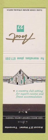 Matchbook Cover - Ascot 27 Hotel Toronto ON