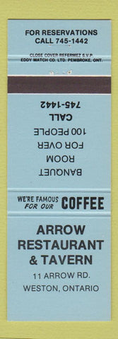 Matchbook Cover - Arrow Restaurant Tavern Weston ON