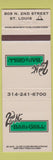 Matchbook Cover - 2nd ST Bar Grill ST Louis MO