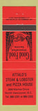 Matchbook Cover - Attalo's Steak Lobster North Vancouver BC